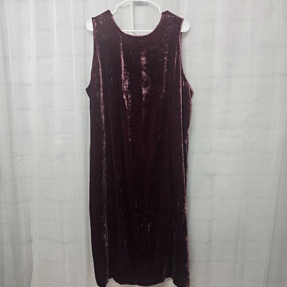 Ulla Popken Dress Velour Silk Blend Sleeveless Goth Whimsigoth Fairy Shift 20/22 - Picture 4 of 7